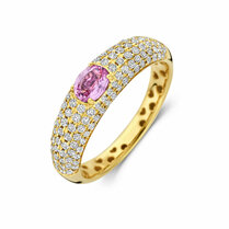 ring roze saffier en diamant 0.65ct si
