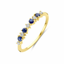 ring blauw saffier en diamant 0.08ct h si