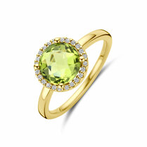 ring peridot en diamant 0.09ct h si