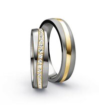 Trouwringen Titanium met Goud