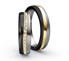Bicolor Trouwring Goud met Zirkonium Bicolor Trouwring Goud met Zirkonium