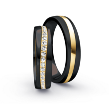 Bicolor Trouwring Goud met Zirkonium Bicolor Trouwring Goud met Zirkonium