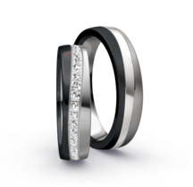 Bicolor Trouwring Goud met Zirkonium Bicolor Trouwring Goud met Zirkonium