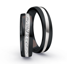 Bicolor Trouwring Goud met Zirkonium Bicolor Trouwring Goud met Zirkonium