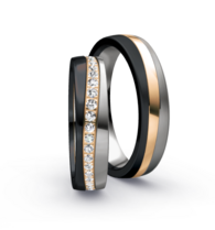 Bicolor Trouwring Goud met Zirkonium Bicolor Trouwring Goud met Zirkonium