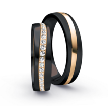 Bicolor Trouwring Goud met Zirkonium Bicolor Trouwring Goud met Zirkonium