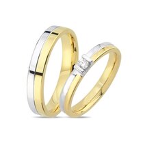 Luxe bicolor gouden trouwringen