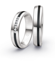 Bicolor Trouwring Goud met Zirkonium en Briljanten Bicolor Trouwring Goud met Zirkonium en Briljanten