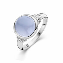 ring chalcedoon en diamant 0.08ct h si