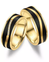 Trouwringen Titanium met carbon Trouwringen Titanium met carbon