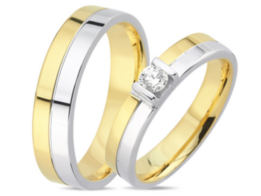 Geelgouden-platina Trouwringen
