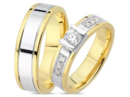 Geelgouden-platina Trouwringen