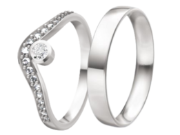 Strakke witgouden Trouwringen