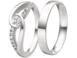 Strakke witgouden Trouwringen