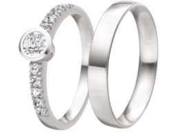 Strakke witgouden Trouwringen