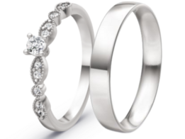 Strakke witgouden Trouwringen