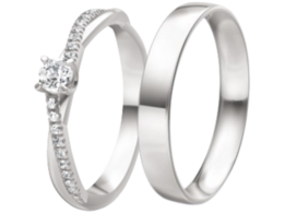 Strakke witgouden Trouwringen
