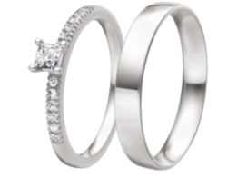 Strakke witgouden Trouwringen