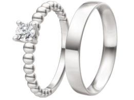 Strakke witgouden Trouwringen