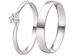 Strakke witgouden Trouwringen