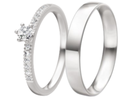 Strakke witgouden Trouwringen