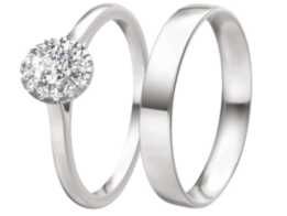 Strakke witgouden Trouwringen