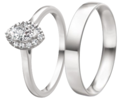 Strakke witgouden Trouwringen