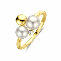 ring parels en diamant 0.02ct h si