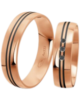 Trouwringen goud met carbon Trouwringen goud met carbon