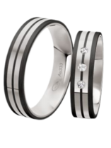 Trouwringen goud met carbon Trouwringen goud met carbon