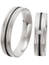 Trouwringen goud met carbon Trouwringen goud met carbon