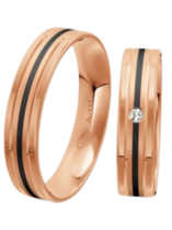 Trouwringen goud met carbon Trouwringen goud met carbon