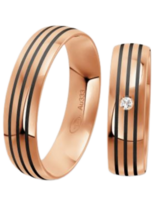 Trouwringen goud met carbon Trouwringen goud met carbon