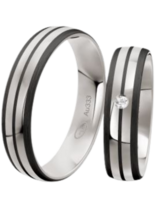 Trouwringen goud met carbon Trouwringen goud met carbon