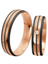 Trouwringen goud met carbon Trouwringen goud met carbon