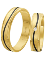 Trouwringen goud met carbon Trouwringen goud met carbon