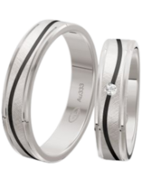 Trouwringen goud met carbon Trouwringen goud met carbon