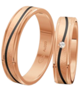 Trouwringen goud met carbon Trouwringen goud met carbon