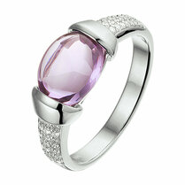 ring amethist en diamant 0.13 ct.