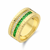 ring smaragd 0.85ct en diamant 0.12ct g vsi