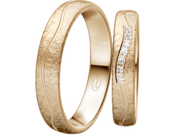 Smalle champagnegouden ring