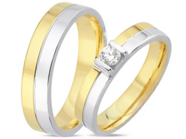 Luxe bicolor gouden trouwringen
