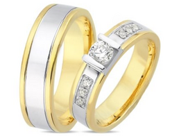 Luxe bicolor gouden trouwringen