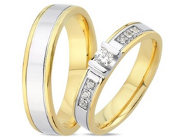 Luxe bicolor gouden trouwringen