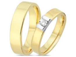 Luxe bicolor gouden trouwringen