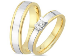 Luxe bicolor gouden trouwringen