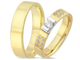 Luxe bicolor gouden trouwringen