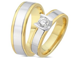 Luxe bicolor gouden trouwringen