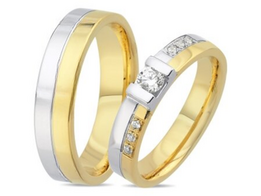 Luxe bicolor gouden trouwringen
