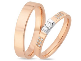 Luxe bicolor gouden trouwringen